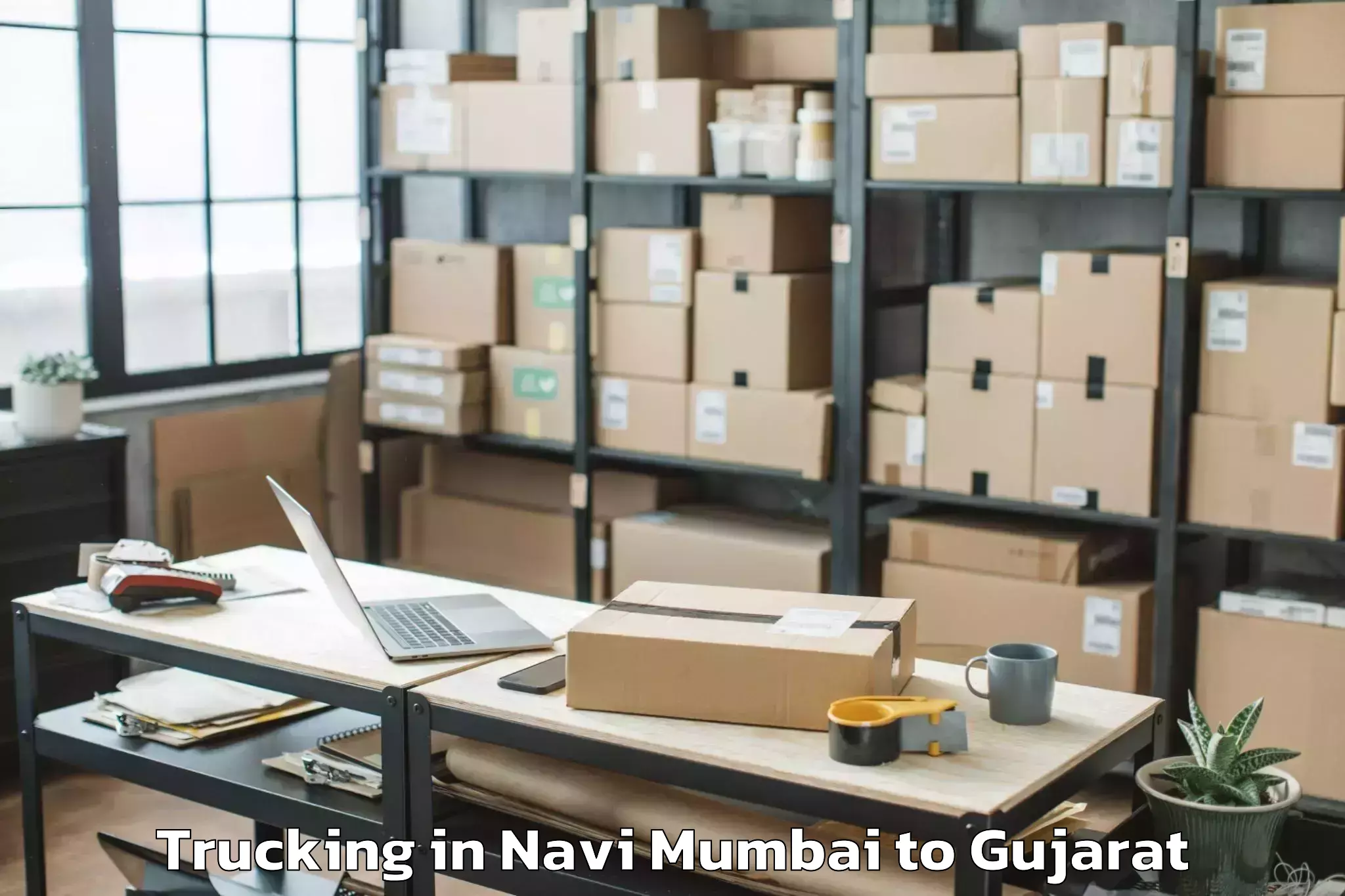 Book Navi Mumbai to Harij Trucking Online